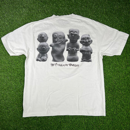 Travis Scott Utopia White Statues Tee Size Large USED x14494