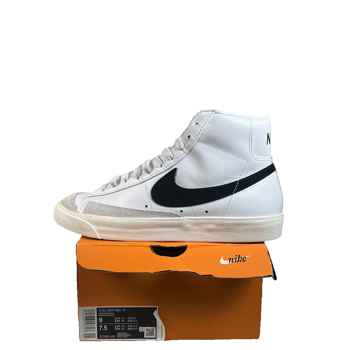 Nike Blazer Mid 77 White Black (2020) Size 7.5M/9W NEW s22775