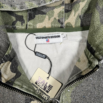 Vale Crystal Green Camo Work Hooded Jacket Size Large NEW x15937