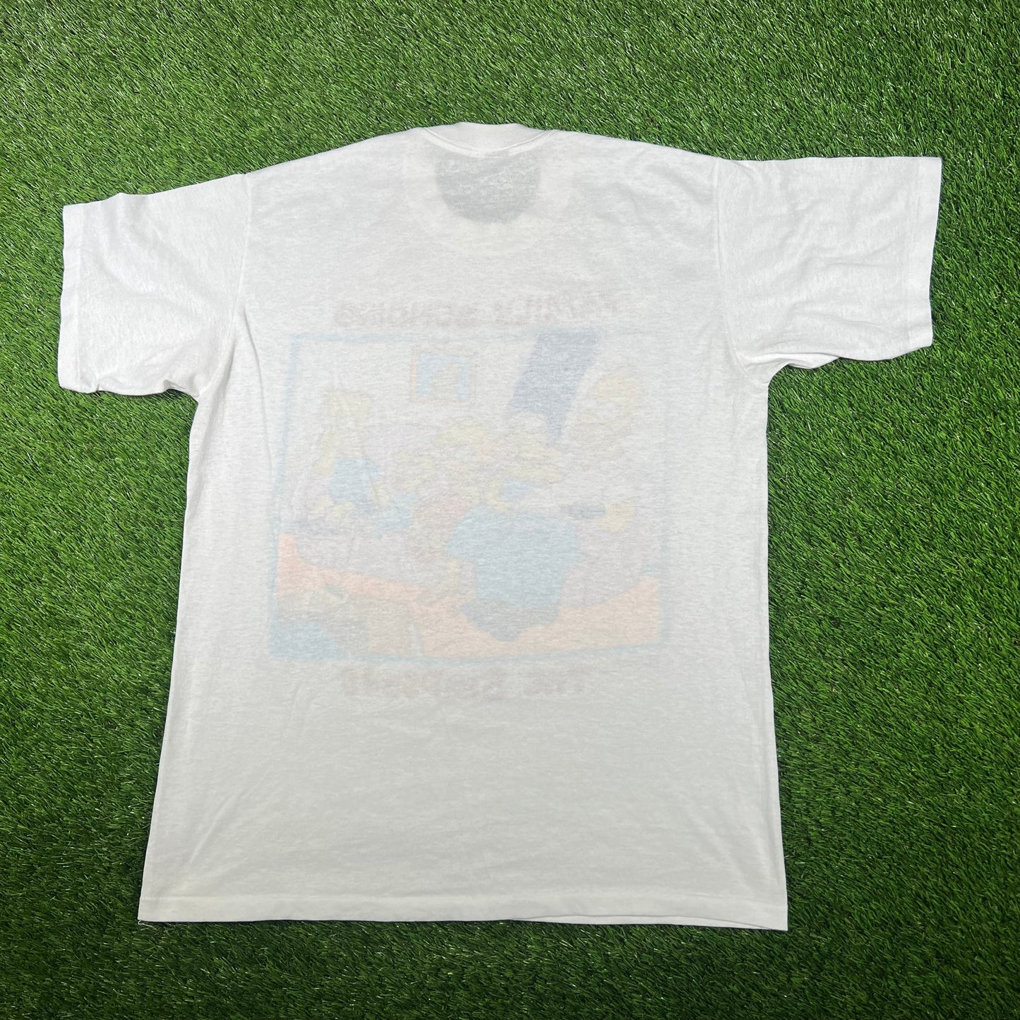 1989 Simpsons "Family Bonding" White Tee Size XL USED v17211