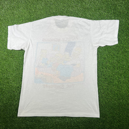 1989 Simpsons "Family Bonding" White Tee Size XL USED v17211