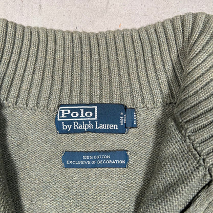 Y2K Polo Ralph Lauren Ovile Knit Half Zip Size Large USED v19372