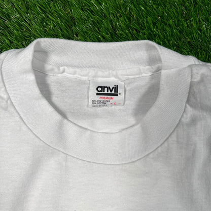 1990s AIDS Hotline White Tee Size Large USED v18642
