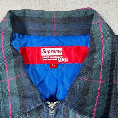 Supreme Junya Watanabe CDG Man Print Work Jacket Navy Plaid (2021) Size XL USED x18611