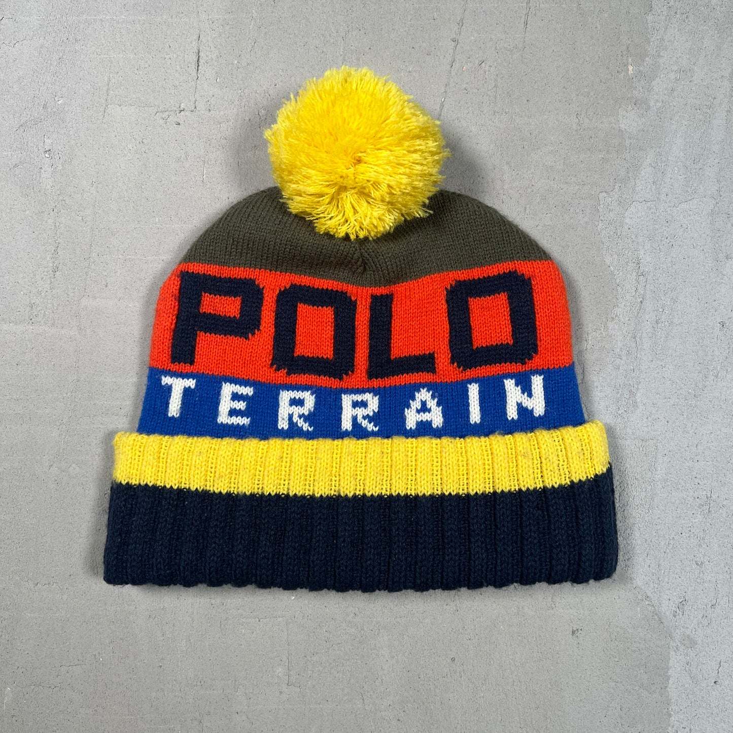 Polo Ralph Lauren Sport "Terrain" Blue/Orange/Green Beanie USED v19004