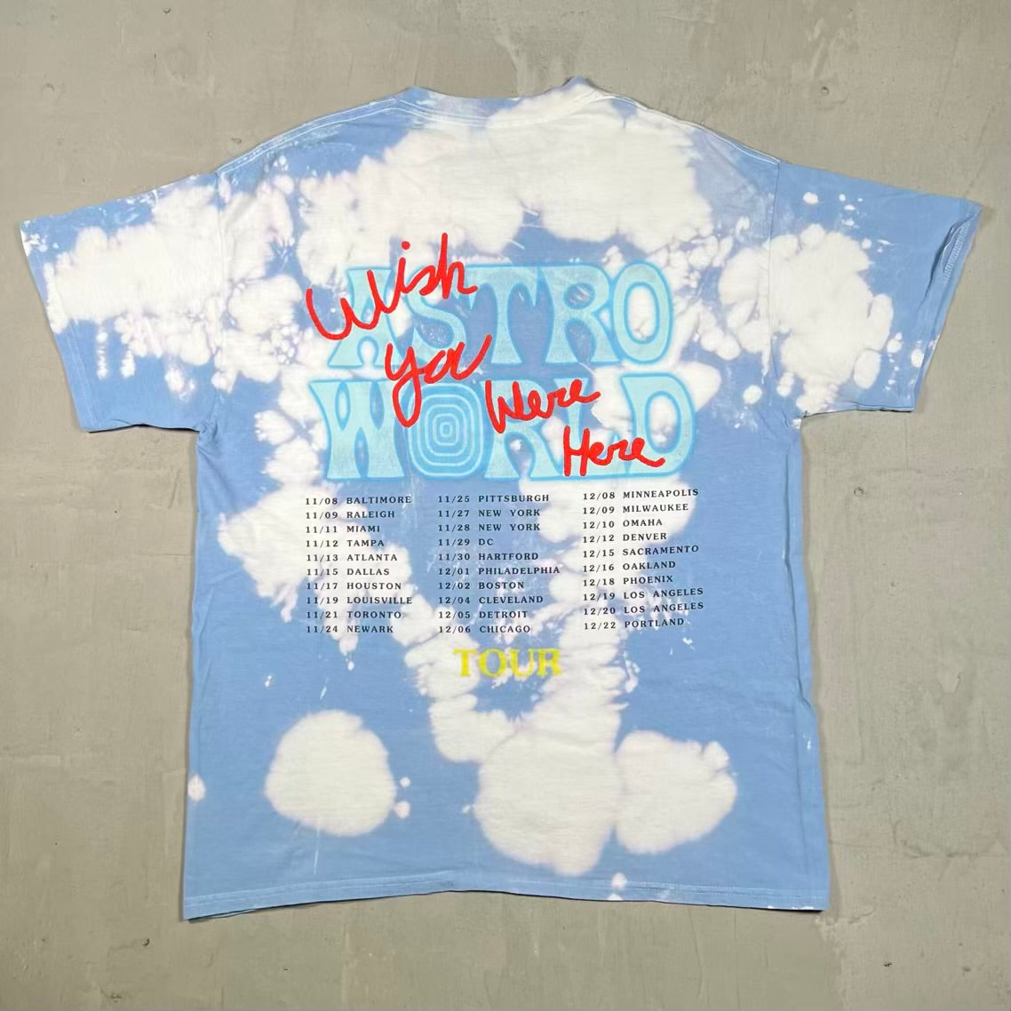 Travis Scott No Bystanders Blue Tie Dye Tee Size Medium USED x18738
