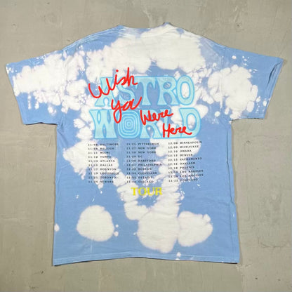 Travis Scott No Bystanders Blue Tie Dye Tee Size Medium USED x18738