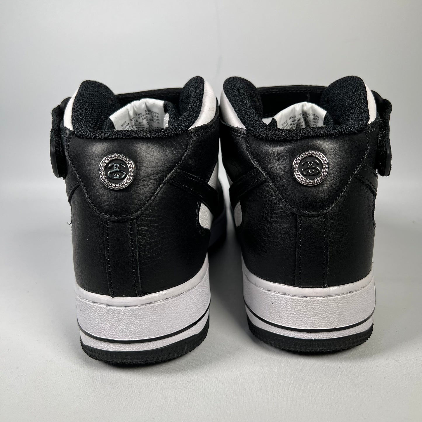 Nike Air Force One Mid Stussy Light Bone Black (2022) Size 9.5 USED S19784