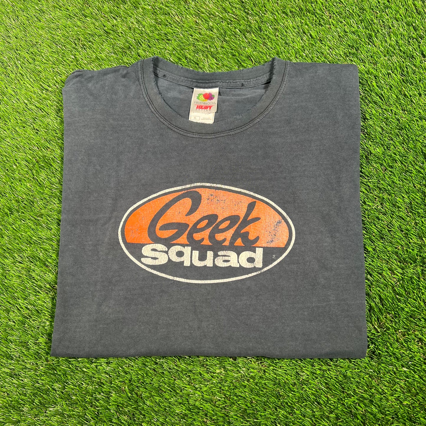 2000s Best Buy Geek Squad Washed Black Tee Size XL USED v17750