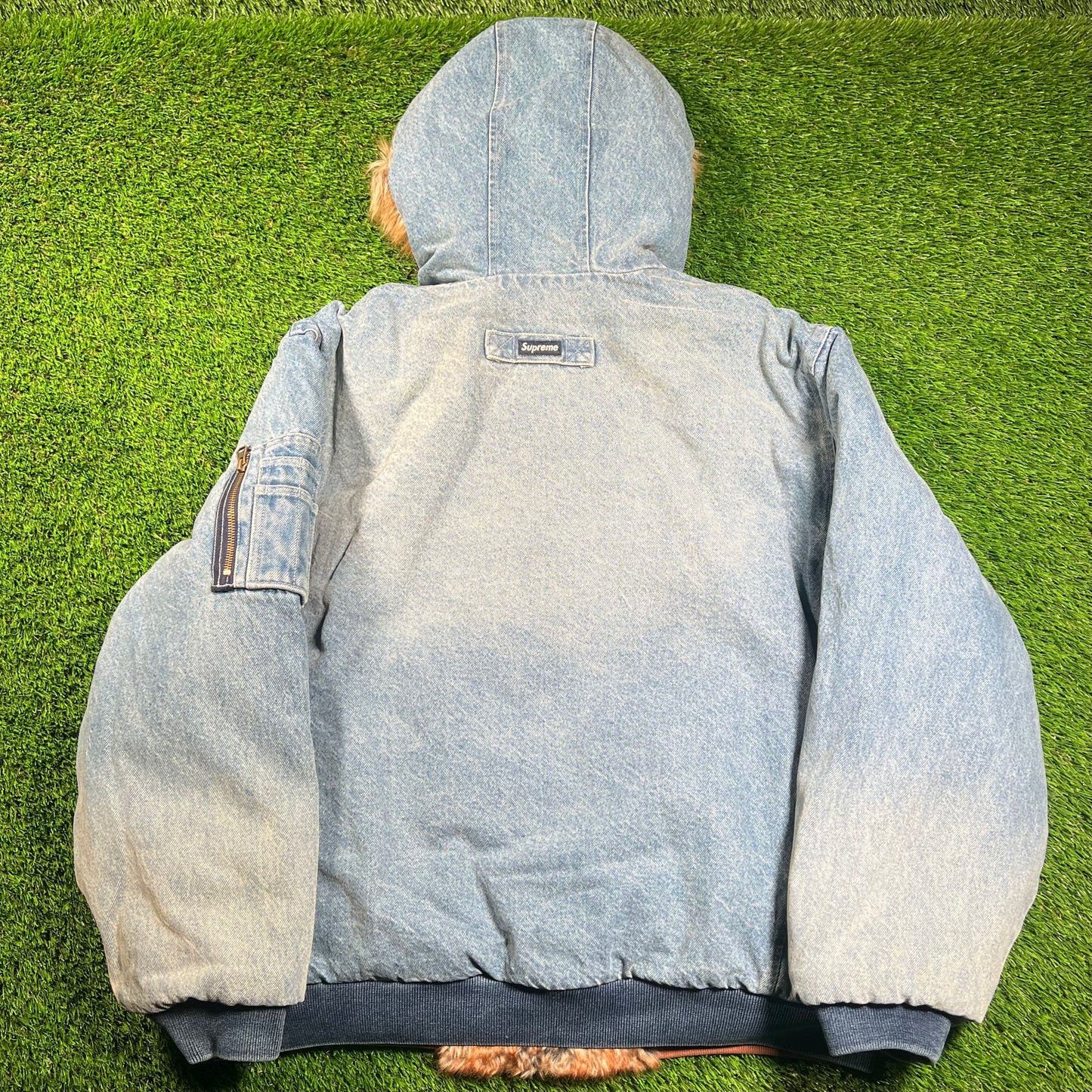 Supreme Reversible Faux Fur Denim Hooded Work Jacket (2026) Size XL NEW x16492