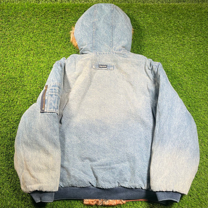 Supreme Reversible Faux Fur Denim Hooded Work Jacket (2026) Size XL NEW x16492