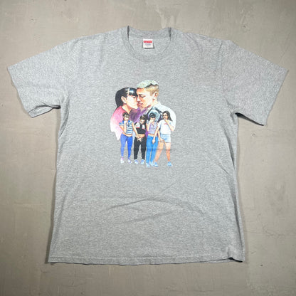 Supreme Kiss Tee Grey (2017) Size Large USED x17358