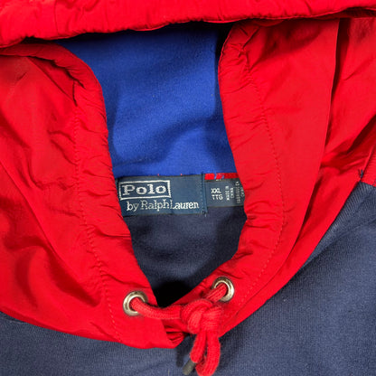 Polo Ralph Lauren Hi Tech Red/Navy Pull Over Hoodie Size XXL USED v18944