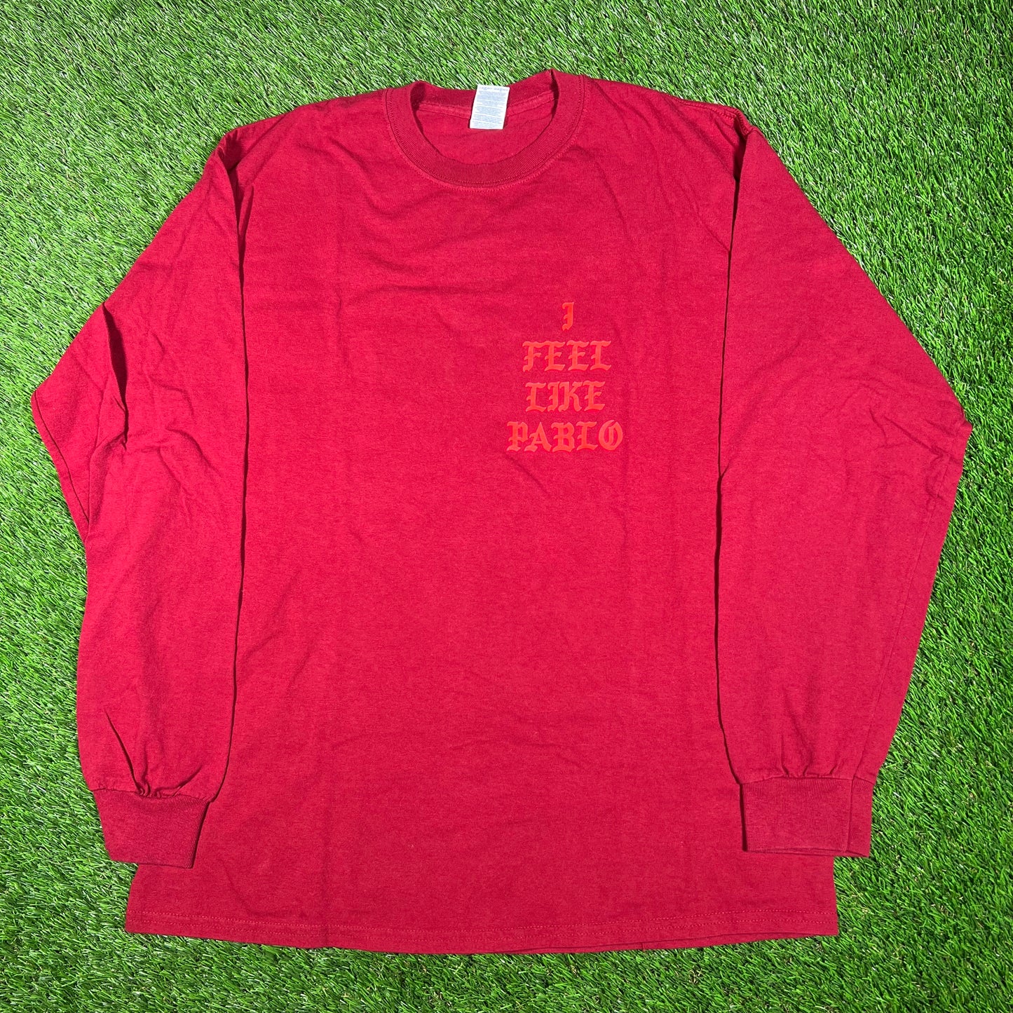 Kanye West I Feel Like Pablo Red Longsleeve Size Large USED x15880