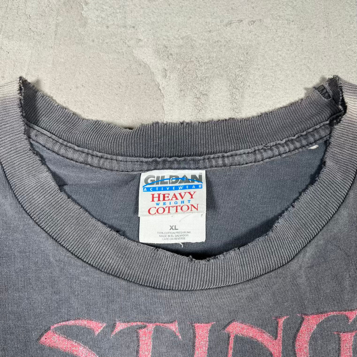 Y2K WCW Sting Thrashed Black Tee Size Large USED v20309