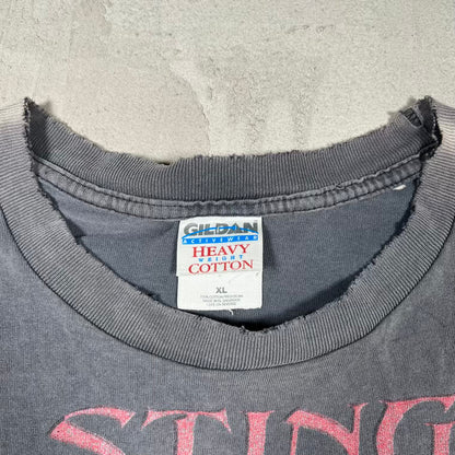 Y2K WCW Sting Thrashed Black Tee Size Large USED v20309