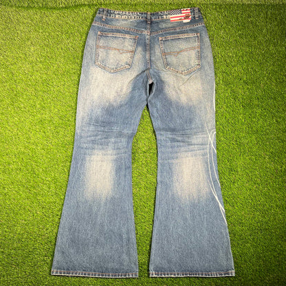 GV Gallery Miley Cyrus Flared Blue Jeans Size Large NEW x15442