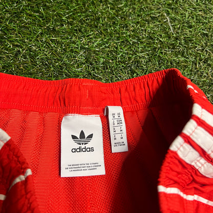 Adidas Red 3 Stripe Track Pants Size Medium USED v16437
