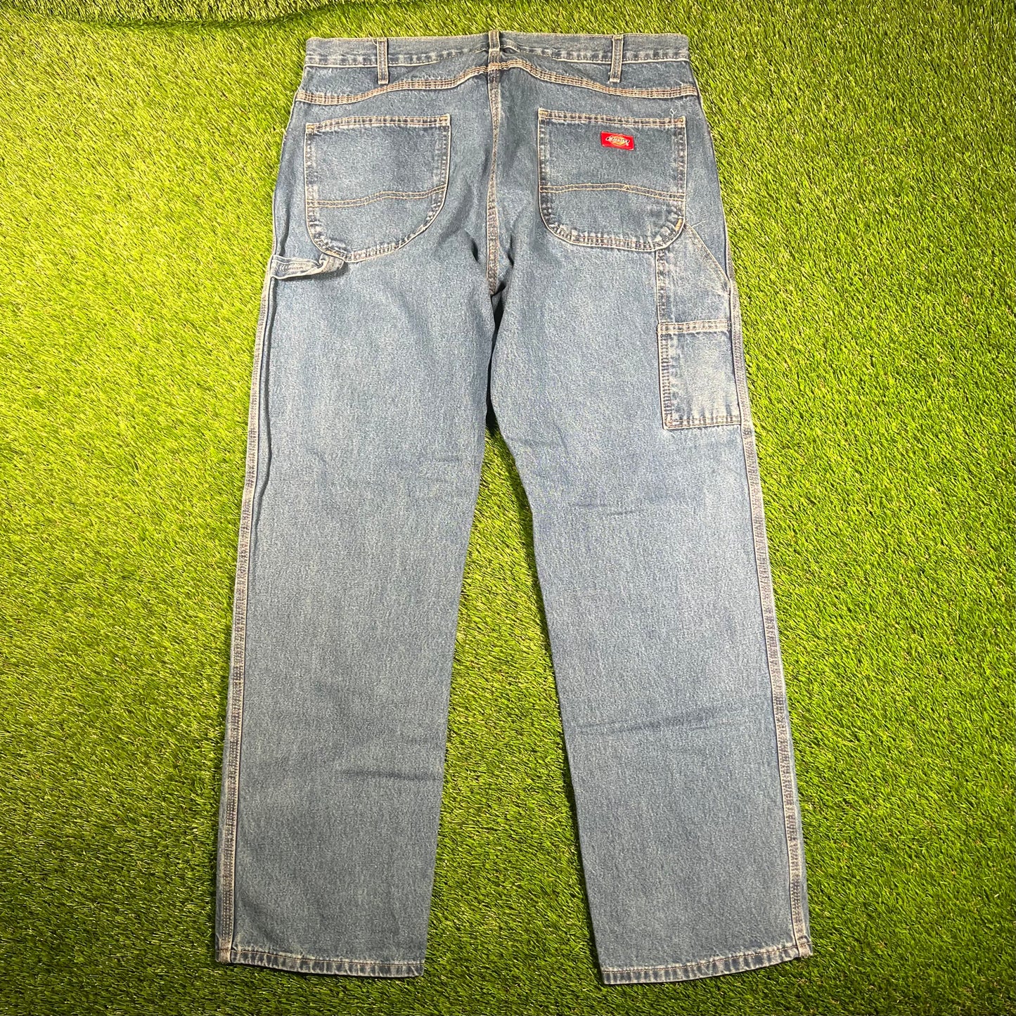 Y2K Dickies Work Wear Blue Jeans Size 36x32 USED v18074
