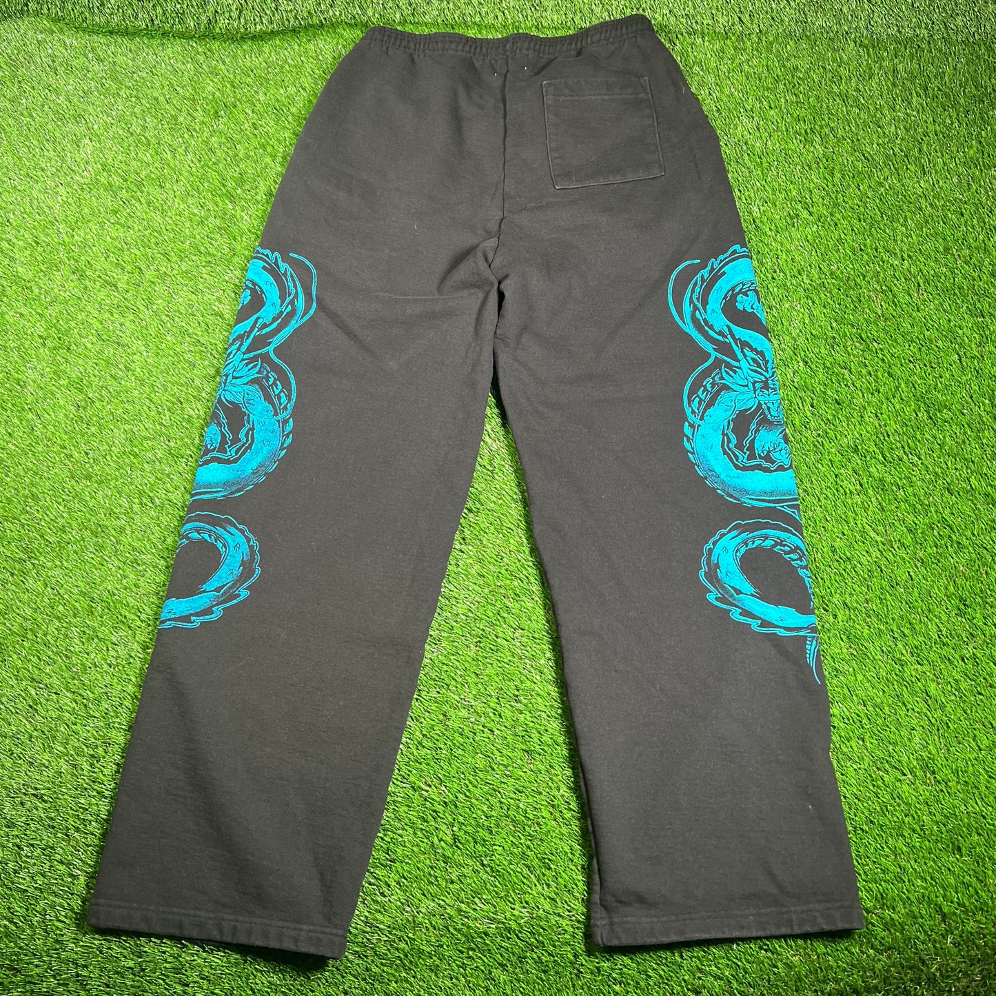 Warren Lotas Dragon Leg Print Black Sweatpants Size XXL USED x16074