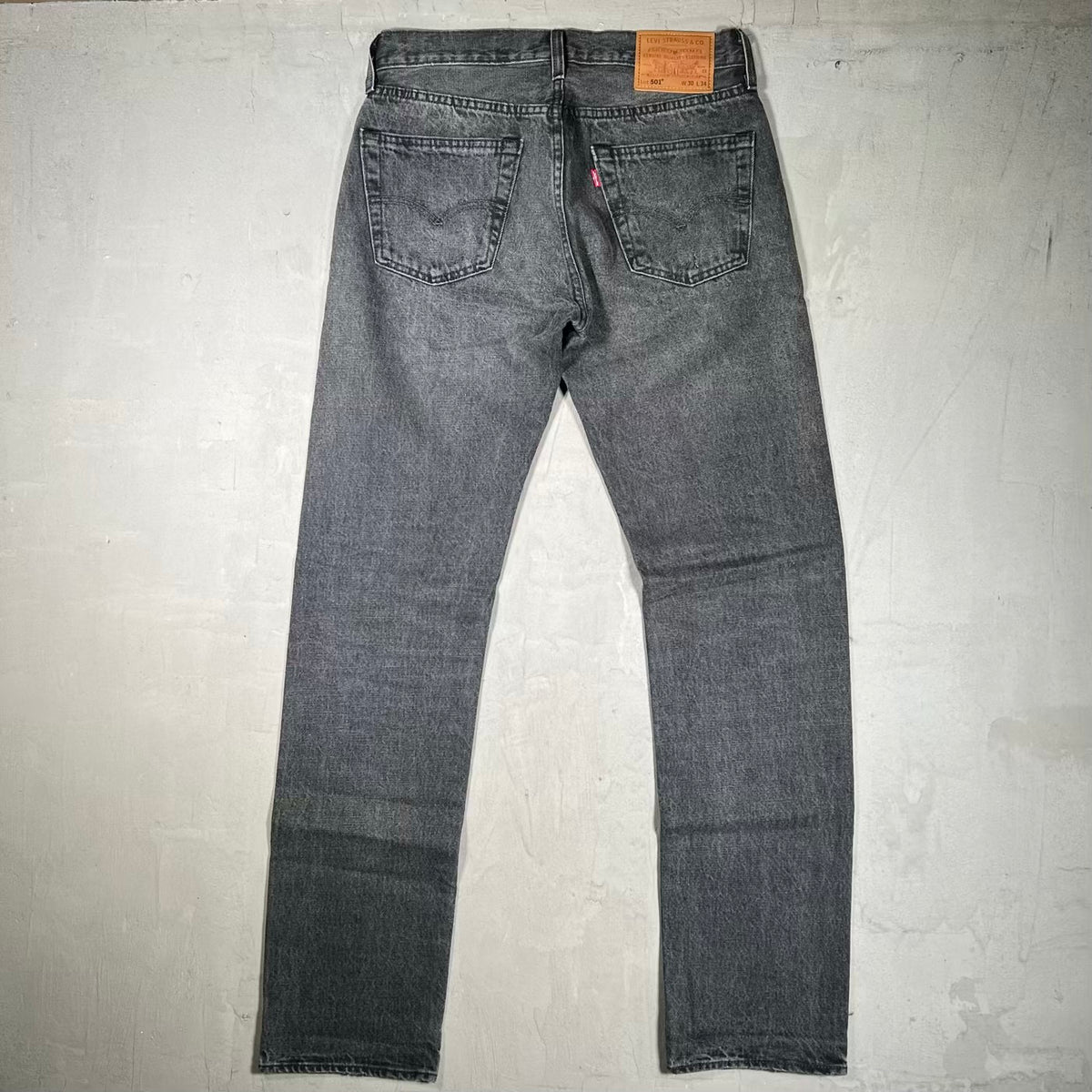 Levis Premium Selvedge Denim Black Washed Jeans Size 30x34 USED v20168