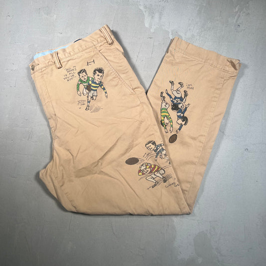 Polo Ralph Lauren Chino Football Sketches Pants Size 40x30 USED v18936
