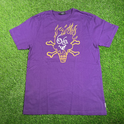IceCream Sad Come Purple Tee Size Large USED x16002