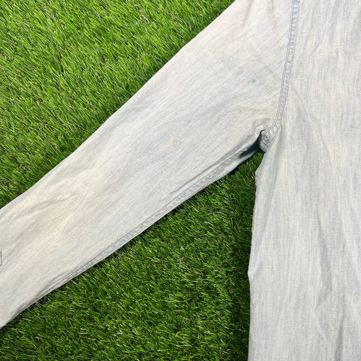 Polo Ralph Lauren Purple Label Blue Button Up Shirt Size Medium USED v18123