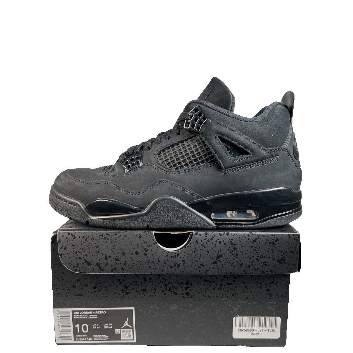 Jordan 4 Black Cat (2025) Size 10 USED s23170