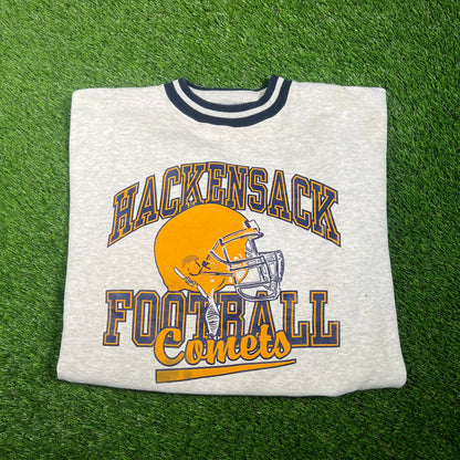 1990s Hackensack Football Comets Football Grey Crewneck Size XL USED v17509