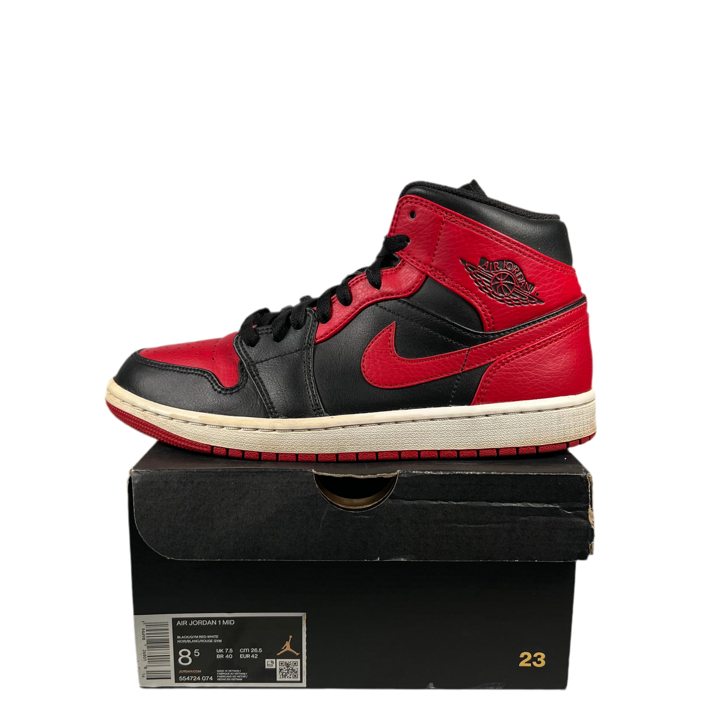 Jordan 1 Mid Banned (2020) Size 8.5 USED s18761