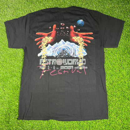 Travis Scott Astroworld Black Goat Tee Size Medium USED x14495