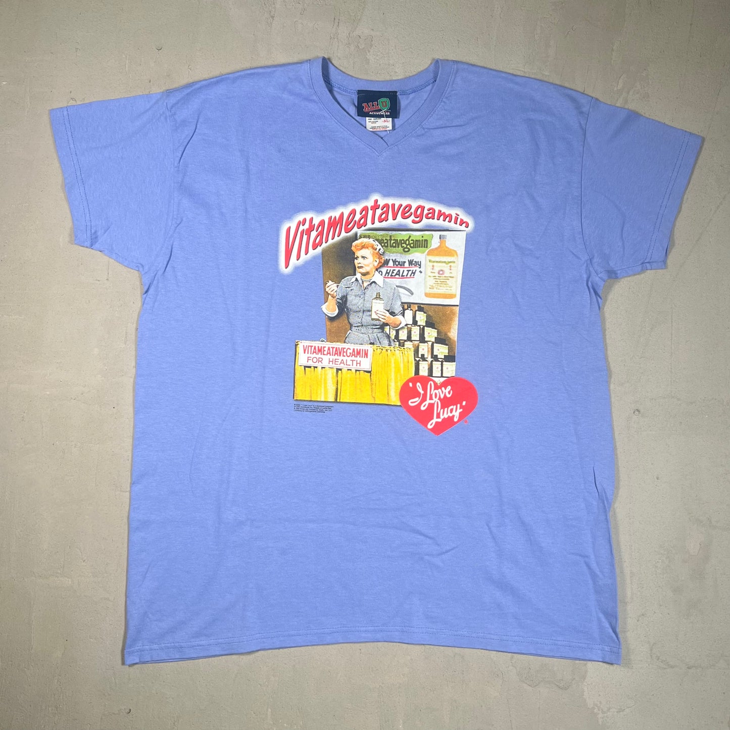 2003 I Love Lucy Vitameatavegamin Blue Tee Size XL NEW v16257
