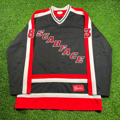 Supreme Scarface Black Hockey Jersey (2017) Size Large USED x16216