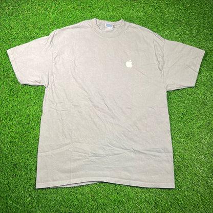 Y2K Apple "Switch Here" Grey Tee Size XL USED v18644