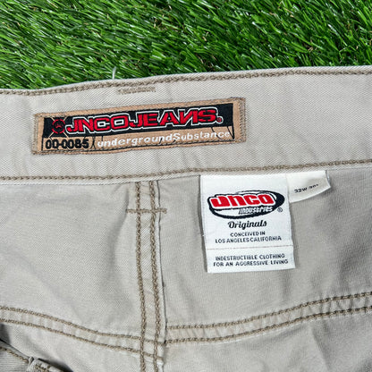 1990s Jnco Jeans Khaki Cargo Work Wear Pants Size 32x30 USED v16530