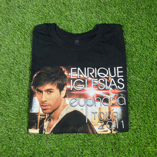 2011 Enrrique Iglesias Euphoria Tour Black Tee Size Medium USED v16558