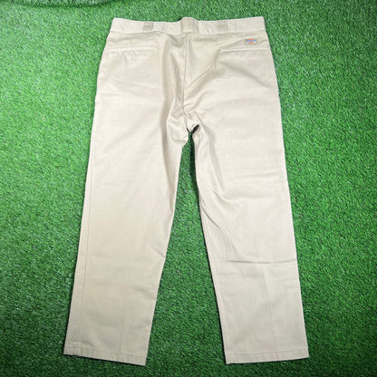 Dickies Straight Leg Tan Pants Size 40x30 USED v18081