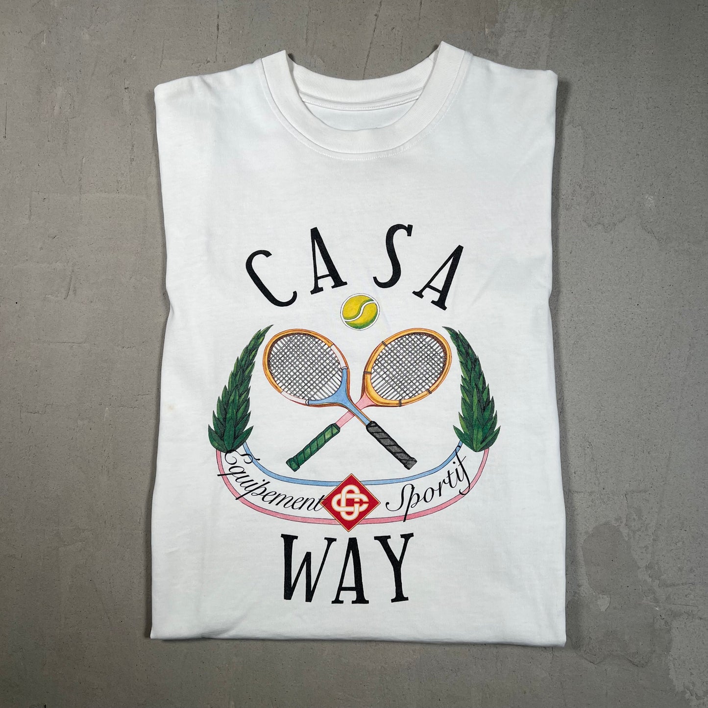 Casablanca White Tennis Tee Size XS USED x14184