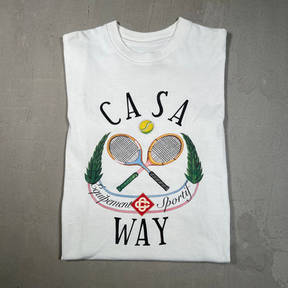 Casablanca White Tennis Tee Size XS USED x14184