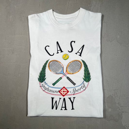 Casablanca White Tennis Tee Size XS USED x14184