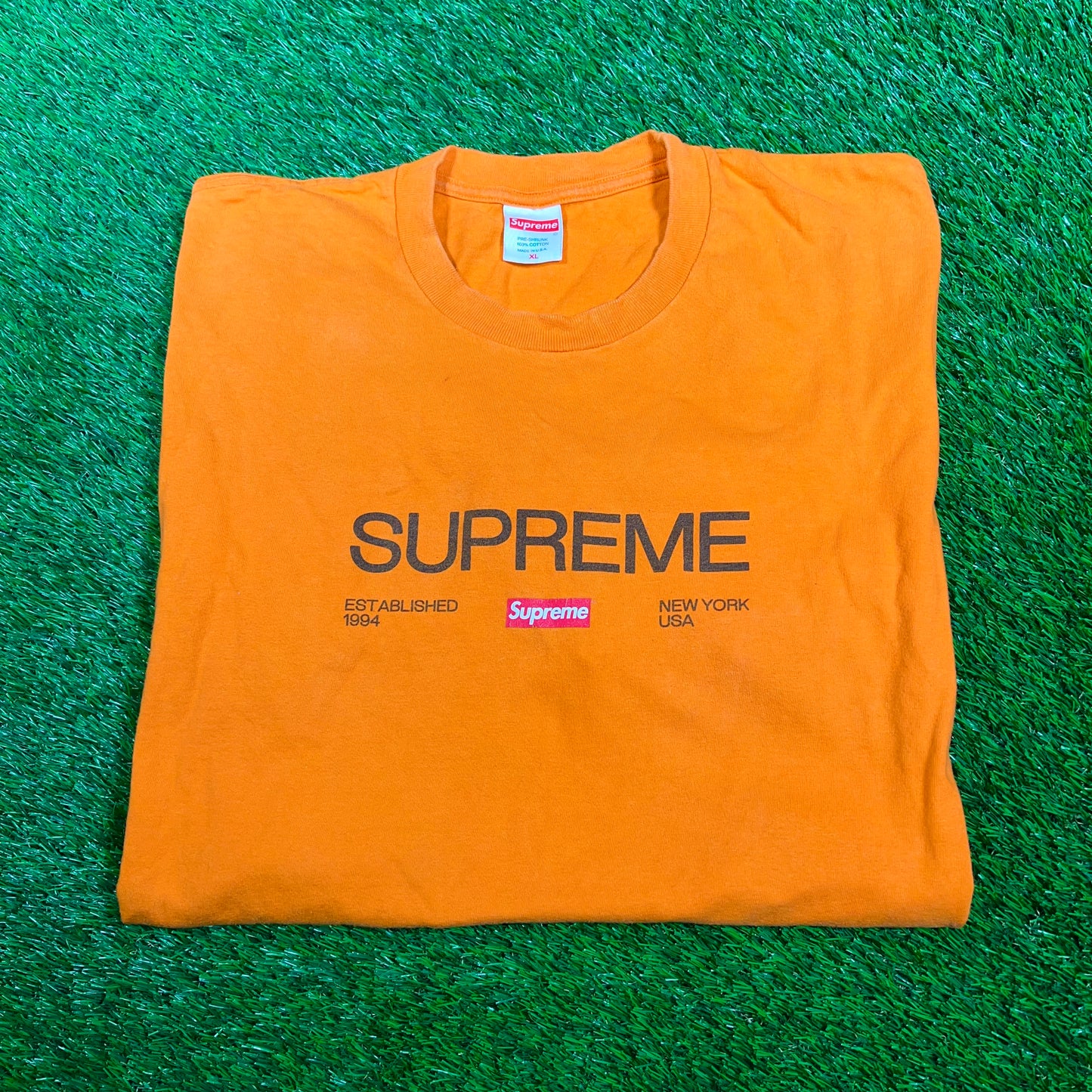 Supreme Orange Est. 1994 Shop Tee (2021) Size XL USED x15805