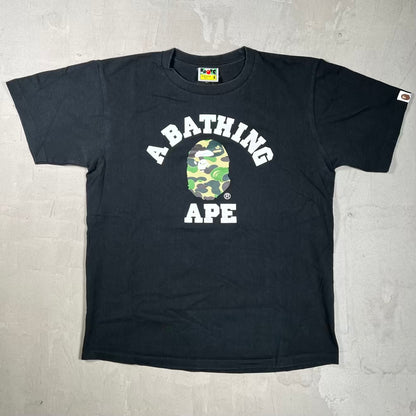 Bape Bathing Ape Camo Head Black Tee Size Medium USED x18597