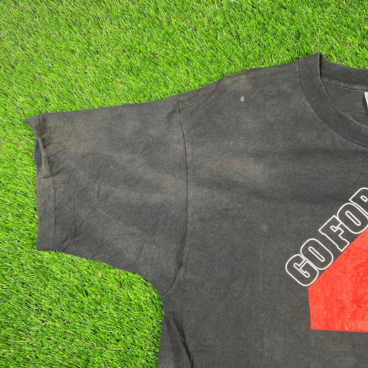 1990s Chicago Bulls Go Four Black Tee Size XL USED v17816