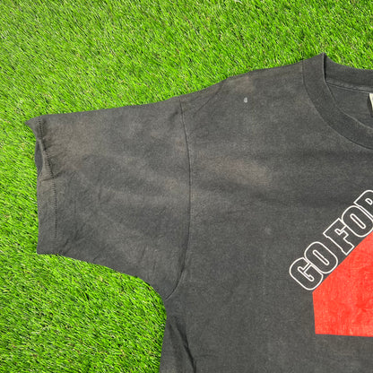 1990s Chicago Bulls Go Four Black Tee Size XL USED v17816