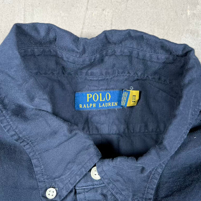 Polo Ralph Lauren Basic Navy Blue Button Up Polo Tee Size XXL USED v20253
