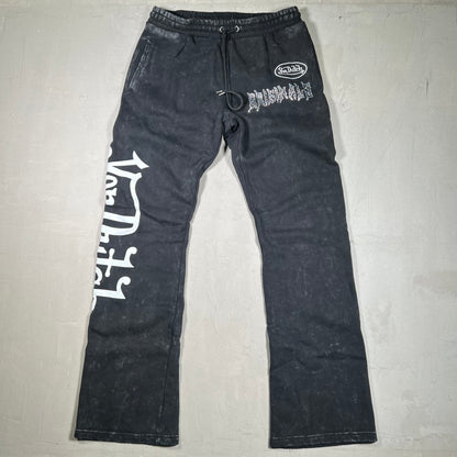 Von Dutch Black RhineStone Sweatpants Size Large USED x17240