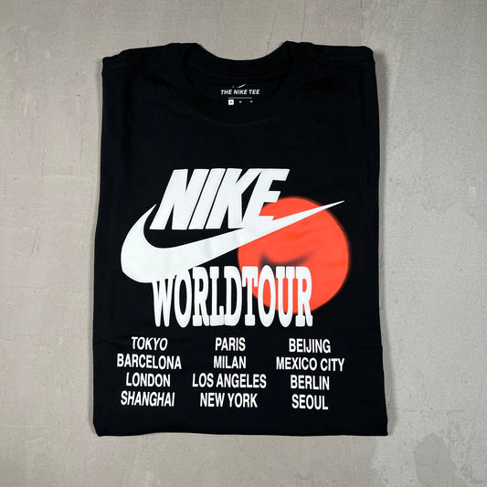 Nike World Tour Black Tee Size Medium NEW v19064