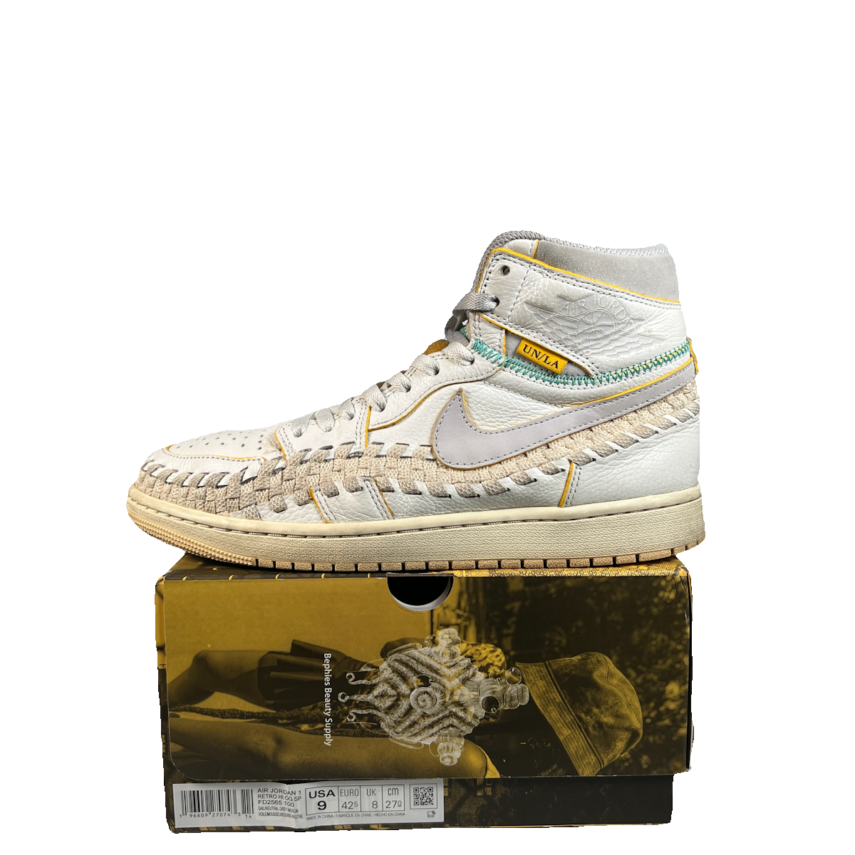 Jordan 1 High Union LA Bephies (2023) Size 9 USED s22541