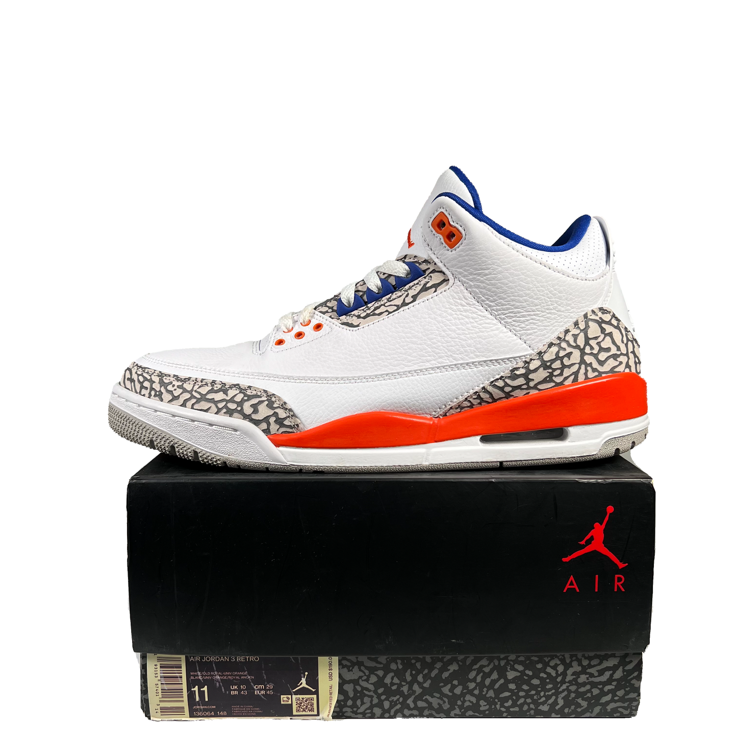 Jordan 3 Knicks (2019) Size 11 USED s19594